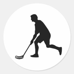 Floorball Spieler Runder Aufkleber