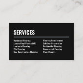 Flooring Installation Luxury Hardwood Specialist Visitenkarte (Rückseite)