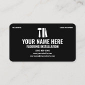 Flooring Installation Modern Black and Silver Visitenkarte (Vorderseite)