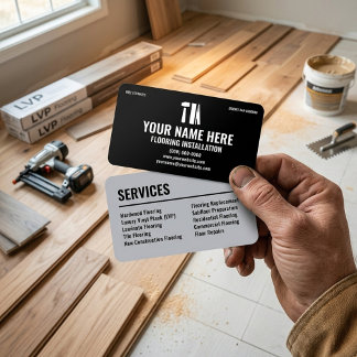 Flooring Installation Modern Black and Silver Visitenkarte