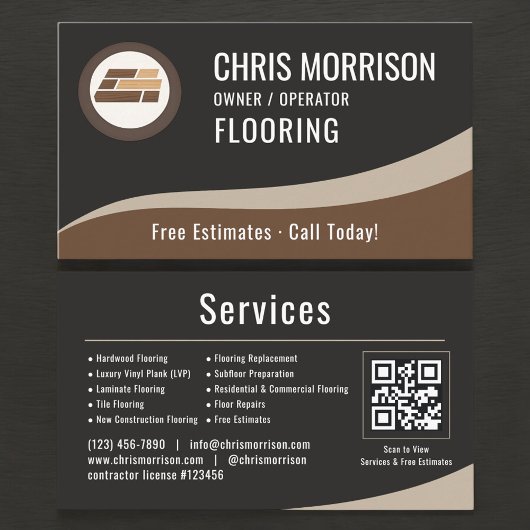 Flooring Installation QR Code Visitenkarte