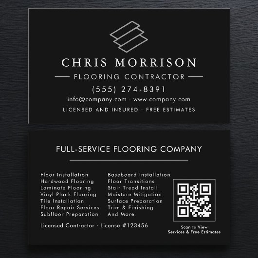 Flooring Installation Service QR Code Visitenkarte