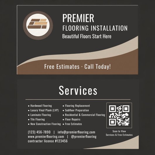 Flooring QR Code Professional Visitenkarte