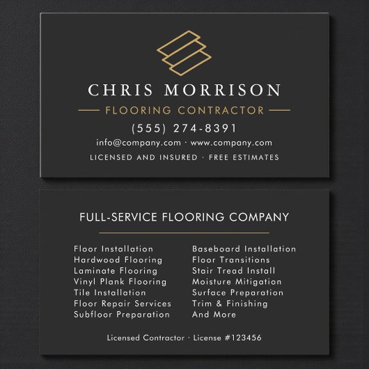 Flooring Services Floor Contractor Visitenkarte
