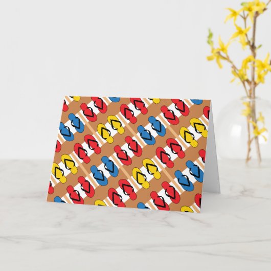 Flop Flops primäre Farbstreifen kippen Karte (Gelbe Blume)