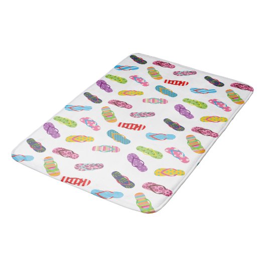 Flop-Muster gedreht | Jegliche Hintergrundfarbe Badematte (Schrägansicht)