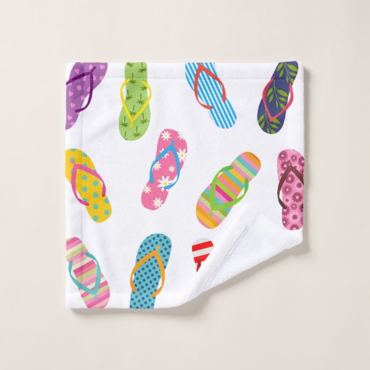 Flop-Muster gedreht | Jegliche Hintergrundfarbe Badhandtuch Set (Waschlappen)