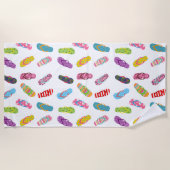 Flop-Muster gedreht | Jegliche Hintergrundfarbe Strandtuch (Vorderseite)