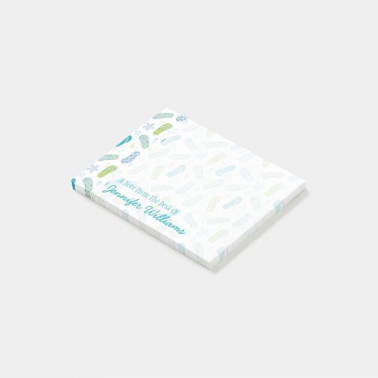 Flop-Muster Umgedreht| Name hinzufügen Post-it Klebezettel (angewinkelt)