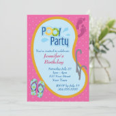Flop Pool Party Geburtstag Einladung (Stehend Vorderseite)