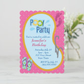  Flop Pool Party Geburtstag Einladung (Stehend Vorderseite)