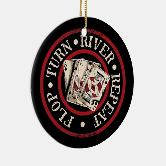 Flop Turn River Repeat Poker Player Card Game Keramik Ornament (Rechts)