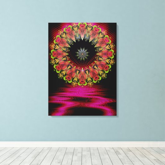 Flopenana Psychedelic Liebe Art Wrapped Canvas Leinwanddruck (Insitu (Holzboden))