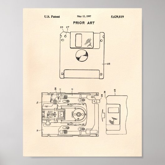 Floppy Disc 1997 Patent Art - Old Peper Poster (Vorne)