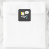 Floppy Disk Diskette USB Quadratischer Aufkleber (Tasche)