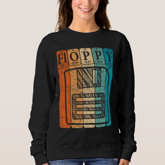 Floppy Disk Periodic Table Elements Computer Nerd  Sweatshirt (Vorderseite)