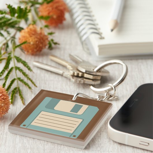 Floppy Diskette Vintage Technology Schlüsselanhänger (Vorderseite rechts)