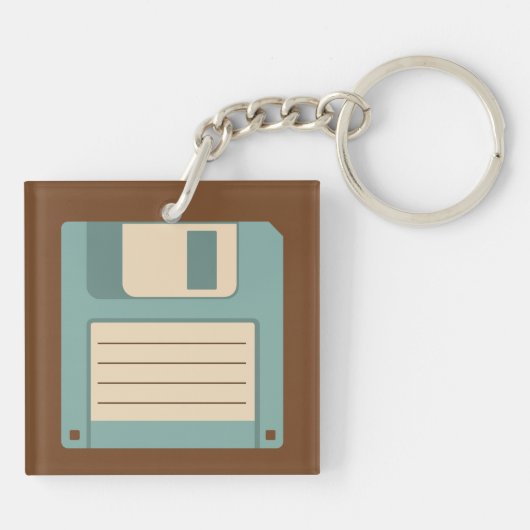 Floppy Diskette Vintage Technology Schlüsselanhänger (Rückseite)