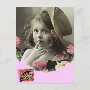 Floppy Hat Girl Postcard Postkarte