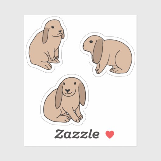 Floppy Oared Bundnies Aufkleber (Blatt)