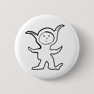 Floppy Pointy Ear Kids Jammies Design Button