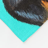 Floppy the Miniature Dackel Painting Fleecedecke (Ecke)