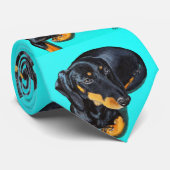 Floppy the Miniature Dackel Painting Krawatte (Gerollt)