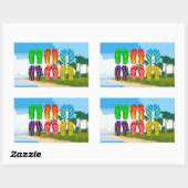 Flops am Strand kippen Rechteckiger Aufkleber (Blatt)