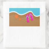 Flops auf dem Sand spiegeln Rechteckiger Aufkleber (Tasche)