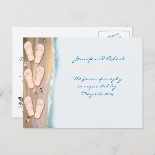Flops auf der Beach-UAWG-Postkarte spiegeln Einladungspostkarte (Vorne/Hinten)