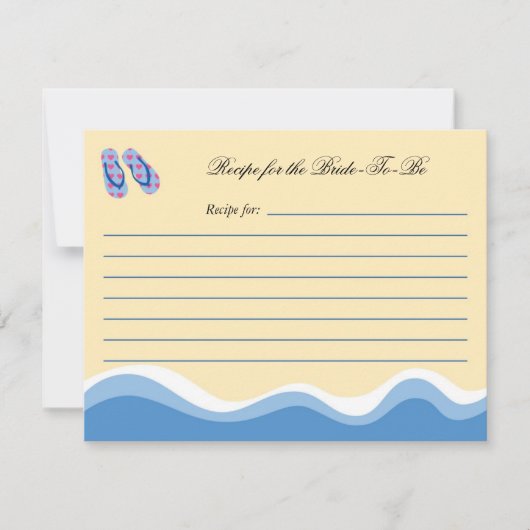 Flops Beach Bridal Rezept Card kippen (Vorderseite)