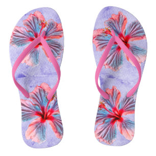 Flops für Frauen mit bearbeiteten Hibiskus-Blume s Badesandalen