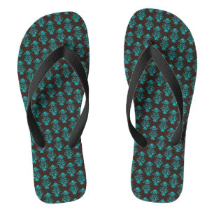 Flops kippen/TürkisDamast Badesandalen