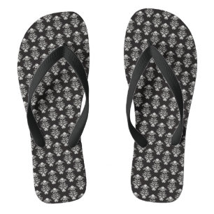 Flops kippen/weißer Damast Badesandalen