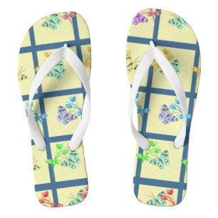 Flops mit Schmetterlingsdesign in Gelb kippen Badesandalen