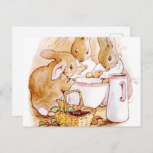 Flopsie Mopsy und Cottontail Beatrix Potter Postkarte (Vorne/Hinten)