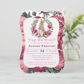 Flopsy's Adventure Girl Baby Shower Einladung (Stehend Vorderseite)