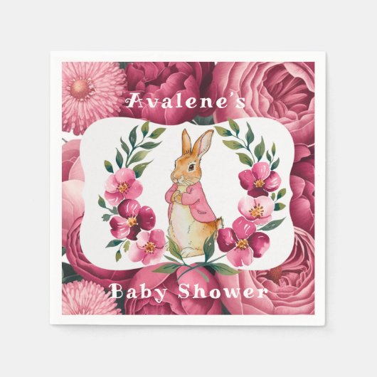 Flopsy's Countryside Adventure Girl Baby Shower Serviette (Vorderseite)