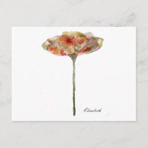 FLOR, ACUARELA, PASTELES, ILUSTRACIÓN POSTKARTE