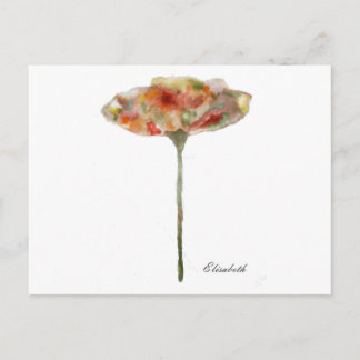 FLOR, ACUARELA, PASTELES, ILUSTRACIÓN POSTKARTE