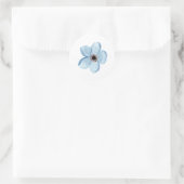 flor azul claro runder aufkleber (Tasche)