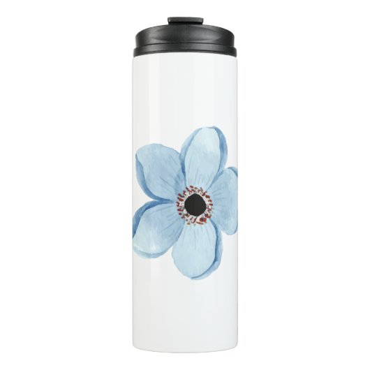 flor azul claro thermosbecher (Vorderseite)