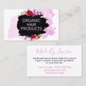 Flor-Chalkboard Handmade Natural Hair Products Visitenkarte (Vorne/Hinten)