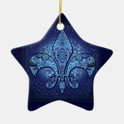 Flor-De-Lis, Wappen, Blume Keramik Ornament (Vorne)