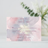 Flor Ever Wedding 2 Meal Choice RSVP Card Karte (Stehend Vorderseite)
