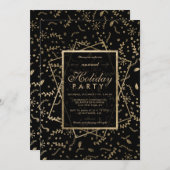 Flor Gold Schwarzer Winter Einladung (Vorne/Hinten)