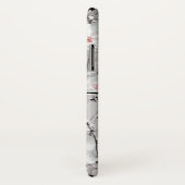 Flor-graue und weiße Monogramm Case-Mate iPhone Hülle (Hinten/Rechts)