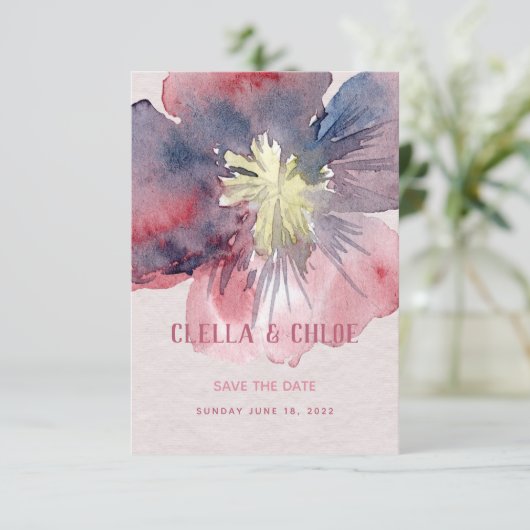 Flor jedes Hochzeitens speichert die Datumskarte Save The Date (Stehend Vorderseite)