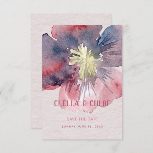 Flor jedes Hochzeitens speichert die Datumskarte Save The Date (Vorne/Hinten)