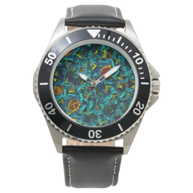 Flor virtual em azul gradiente, estilhaçada armbanduhr (Vorderseite)